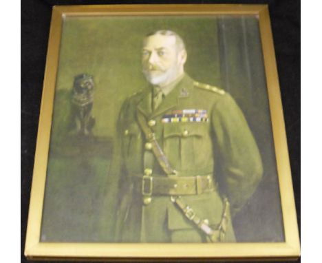AFTER A. T. NOWELL "Her Majesty The Queen", colour print, signed "Mary R 1933" verso, together with AFTER JOHN A.A. BRERRIE "
