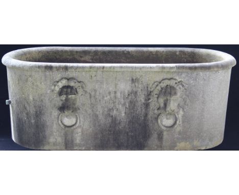 A late 18th / early 19th Century carved marble bath in the 2nd AD Roman manner, the plain lip over slightly tapering sides, t