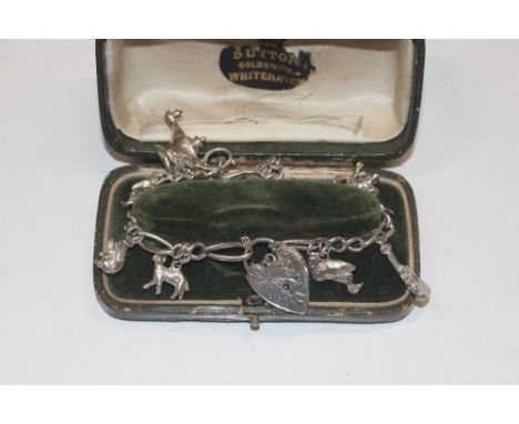 A vintage Sterling silver Georg Jensen charm bracelet, approx. 29gms 