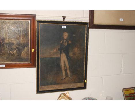 A 19th Century coloured print of Lord Nelson