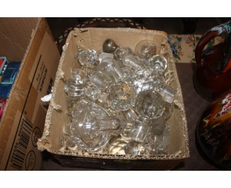 A quantity of various Victorian glass decanter stoppers 
