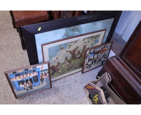 Margaret W,. Tarrant, coloured print "Wandering Minstrels"; two coloured prints after Henry Dieckmann dated 1975 depicting st