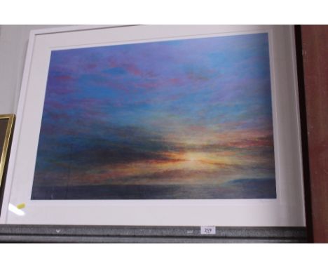 A pencil signed abstract print, limited edition 7/100