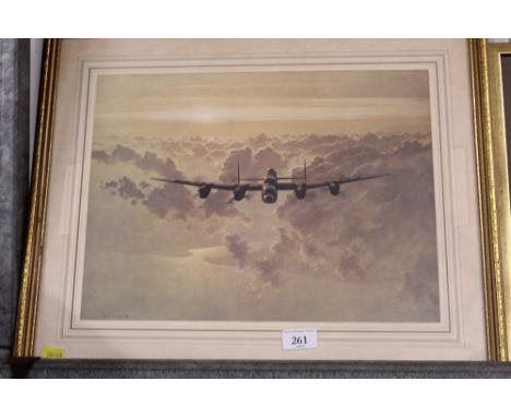 Gerald Coulson coloured print of a WWII bomber 