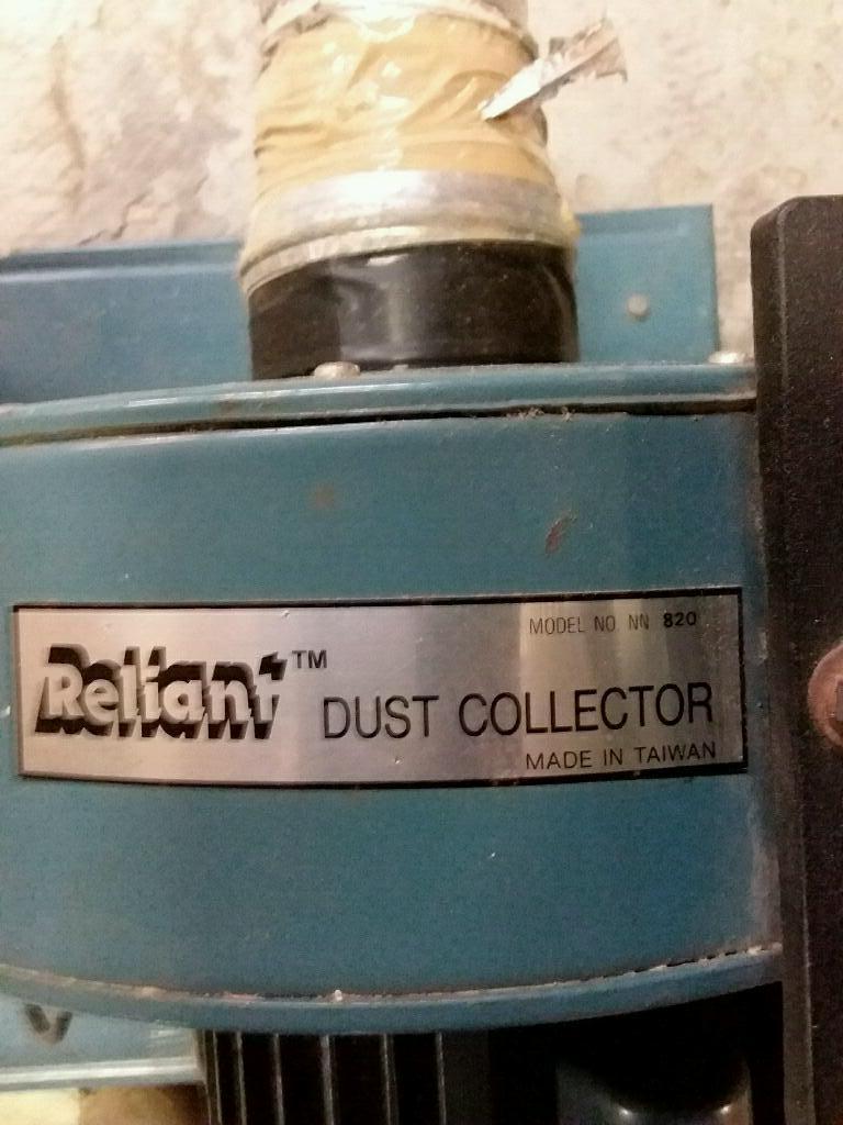 Reliant NN 820 single bag dust collector 2hp 115/230/1ph