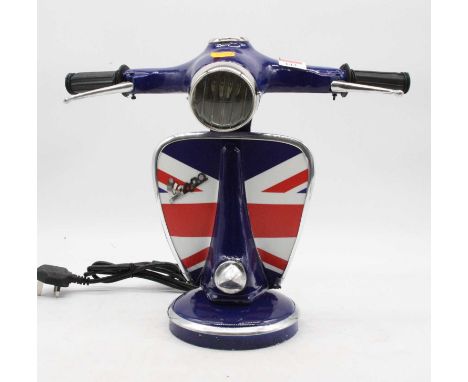 A modern table lamp in the form of a Vespa scooter, h.33cm