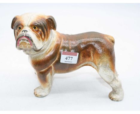 A painted cast iron model of a bulldog, h.16cm