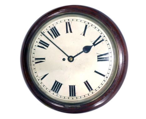 A Stockall and Marples mahogany RAF wall clock, the dial painted with Roman numerals, surrounded by brass bezel, fusee moveme