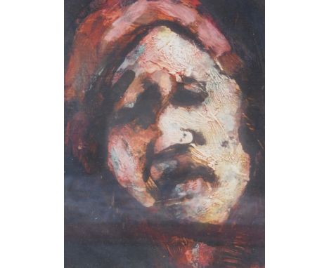 Bernard Clinton Culshaw (b.1944). Portrait of a lady, quarter profile, oil on card, unsigned, 19cm x 14cm.