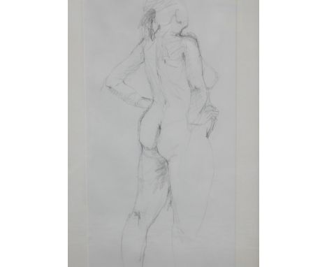 Penny (20thC). A sketch of a lady, nude, pencil, signed, 58cm x 29cm.