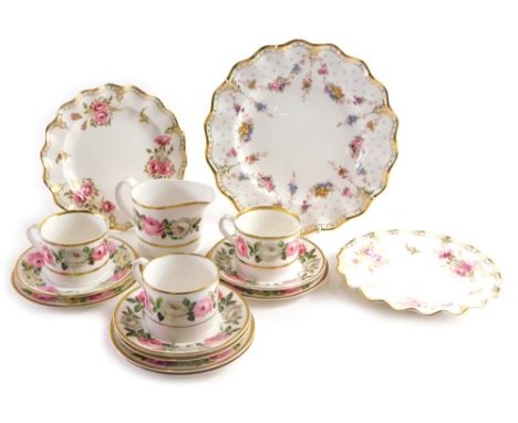 A Royal Worcester Royal Garden part tea service, to include three cups, saucers and plates and milk jug, and a further  Royal