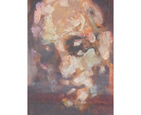 Bernard Clinton Culshaw (b.1944). Portrait of a gentleman, quarter profile, oil on card, unsigned, 19cm x 14cm.