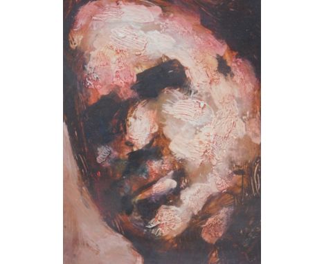 Bernard Clinton Culshaw (b.1944). Portrait of a gentleman, quarter profile, oil on card, unsigned, 19cm x 14cm. 