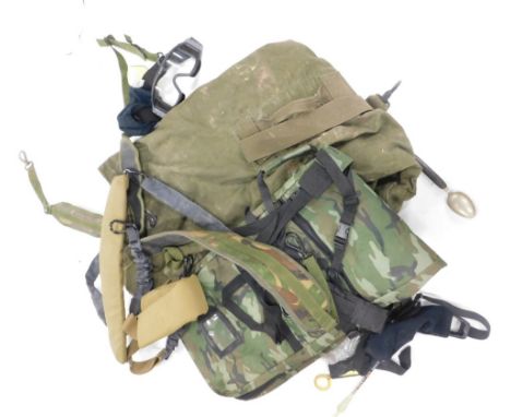 Various army surplus slings and gun bag, Scott goggles, etc. (a quantity) 