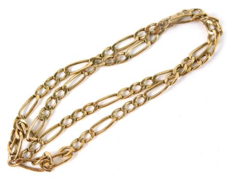 A 9ct gold Byzantine link chain, 40cm long, 3.5g.