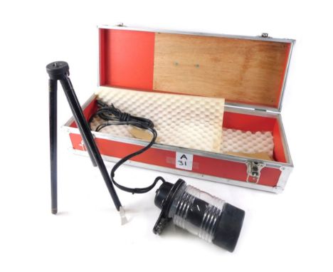 A World War Two Holophane paratrooper pathfinders light, in outer casing, this example being one of two drop zone Holophane l