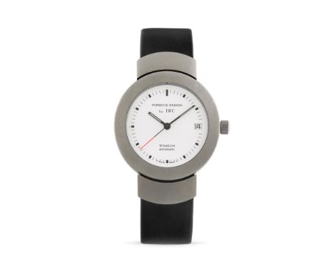IWC Porsche Design 3520, 80sTitanium round case, n.2546535.White dial, luminescent and painted indexes.Automatic movement, ca