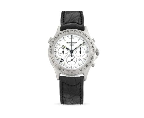 Jaeger-LeCoultre Heraion chronograph-reveil 116.8.33, 90sStainless steel round case and pulsations bezel, n.1709934, round pu