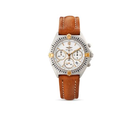 Breitling Sextant chronograph B55045, 90sStainless steel tonneau case, n.10087, steel and gold rotating bezel, round pushers.