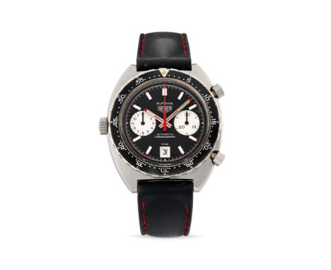 Heuer Autavia 1163 Viceroy, 70sStainless steel tonneau case and rotating bezel, n.339487, black aluminium insert, round pushe