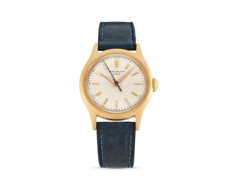 Patek Philippe Calatrava 565, 40s18k gold round case, n.663132, screw back.Argenté dial, applied indexes.Hand-winding movemen