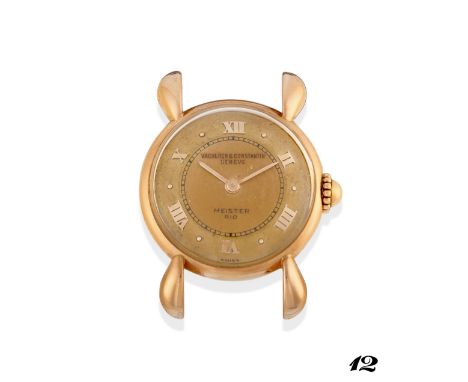 Vacheron Constantin mini time-only retailed by Meister, 40s18k rose gold round case, n.298332, teardrop lugs.Two-tone salmon 