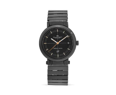 IWC Porsche Design Compass 3510, 80sAluminum black PVD coated round case, n.2249072, revolving to utilize beacon mirror and c