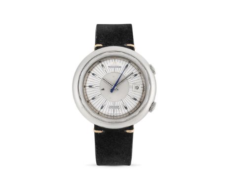 Jaeger-LeCoultre Memovox Snowdrop E877, 70sStainless steel monobloc round case, n.1300604, double crown.Argenté dial with cen
