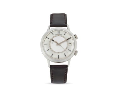 Jaeger-LeCoultre Memovox E855, 60sStainless steel round case, n.1188375, screw back, double crown.Argenté dial with central r