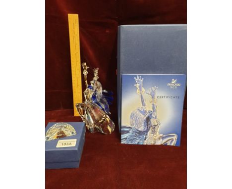 Large Stunning Swarovski Crystal Figure Magic of Dance Figure Isadora With Box Plaque Boxed 20cm 