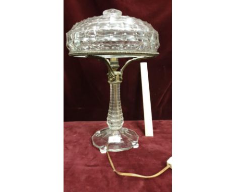 Beautiful Early 1900S Glass Table Lamp Small Chip To Finial 