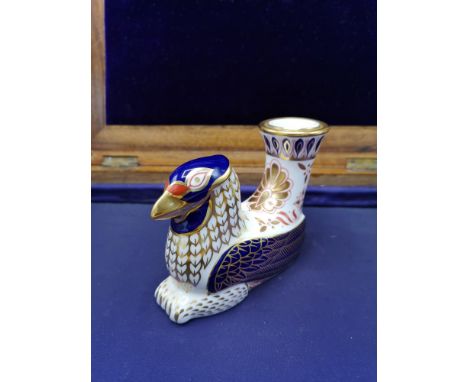 Large Royal Crown Derby Imari pattern Eagle candle stick. 