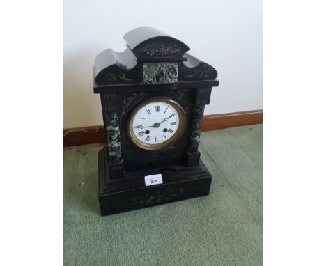 Victorian slate mantle clock. Battery operated. 