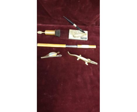 Letter Opener, Crocodile Nut Cracker, Duck Letter Holder, Crumb Brush Irish Pen Holder. 