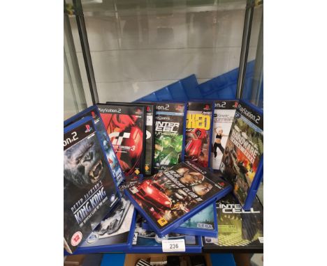 Shelf of PlayStation 2 games. 