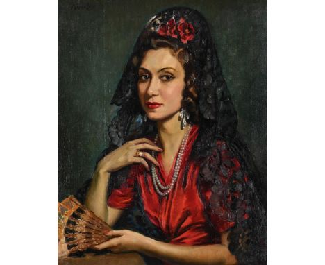 λ &nbspGEORGE OWEN WYNNE APPERLEY (BRITISH 1884-1960) MAGDA Oil on canvas Signed (upper left); further titled and dated '1942