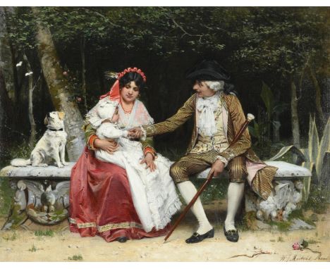 WILLEM JOHANNE MARTENS (DUTCH 1839-1895) THE NEW BABY Oil on canvas Signed and inscribed 'Roma' (lower right) 50 x 63cm (19½ 