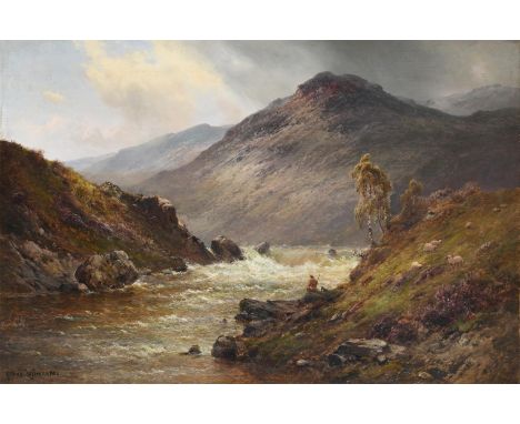ALFRED DE BREANSKI SENIOR (BRITISH 1852-1928) THE UPPER FALLS OF THE CLYDE  Oil on canvas Signed (lower left) 49.5 x 75cm (19