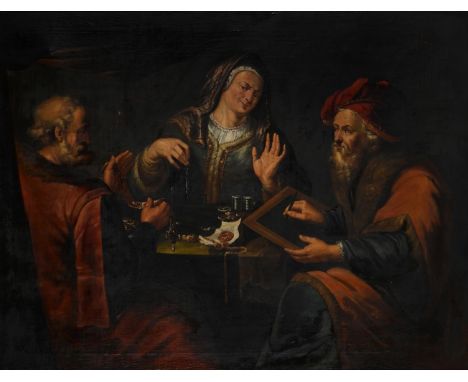 UTRECHT SCHOOL (17/18TH CENTURY) THE MONEY LENDER Oil on canvas 98 x 131cm (38½ x 51½ in.)   Condition Report:  The canvas ap