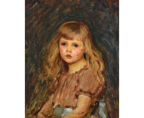 JOHN WILLIAM WATERHOUSE RA (BRITISH 1849-1917) A PORTRAIT OF A YOUNG GIRL Oil on canvas  Signed with initials (lower right)  