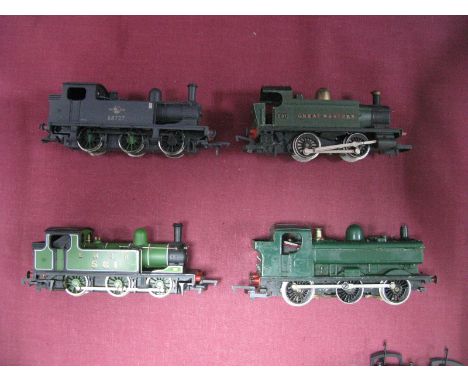 Four OO Gauge Tank Locomotives, Mainline J72 0-6-2 T LNER 581, Bachmann J72 0-6-0 T BR black 68727, Hornby GWR 0-6-0 Pannier 