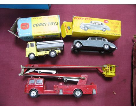 Three Diecast Model Vehicles (Circa 1960's) by Corgi, Dinky toys comprising of Corgi #460 Neville Cement Tipper body on ERF C