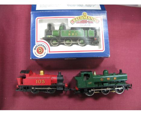 Three "OO" Gauge Locomotives, comprising of boxed Bachmann 0-6-0T J72 Class Locomotive, R/No. 581, LNER green, Hornby 0-4-0 L