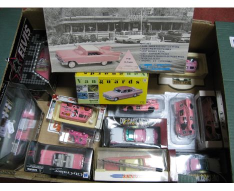 A Quantity of Diecast and Plastic Model Vehicles, by Matchbox, Corgi, Vanguards, New Ray and other, a pink theme running thro