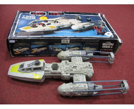 An Original Star Wars Trilogy Return of the Jedi Y-Wing Fighter Vehicle by Palitoy (Circa 1983), front guns missing, instruct