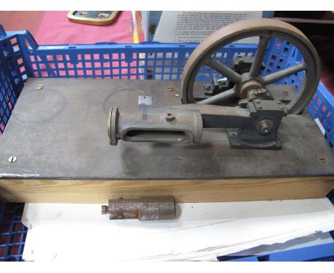 A Part Built Model of a Horizontal Steam Engine, flywheel c. 6 inches diameter. Plus a selection of model engineering plans.