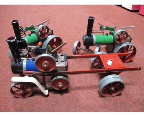 Three Mamod Live Steam Vehicles, steam wagon, road roller, traction engine, all parts missing, spares or repairs.