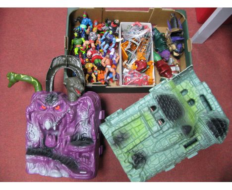 A Collection of Master of the Universe (Circa 1980's) Plastic Model Figures and Accessories, including Castle Greyskull, Snak