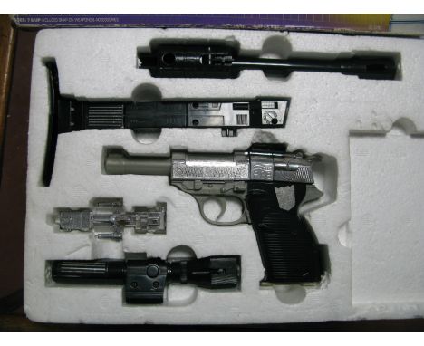 A Boxed Transformers Deception Leader Megatron Walther P-38 Weapon to Robot, by Hasbro (Circa 1984), missing instructions, pa