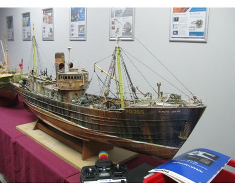 A Kit Based Remote Control Operated Super Detailed Extremely Well Built Scale Model Steam Tramp Trawler 'Evelyn Lister', FD26